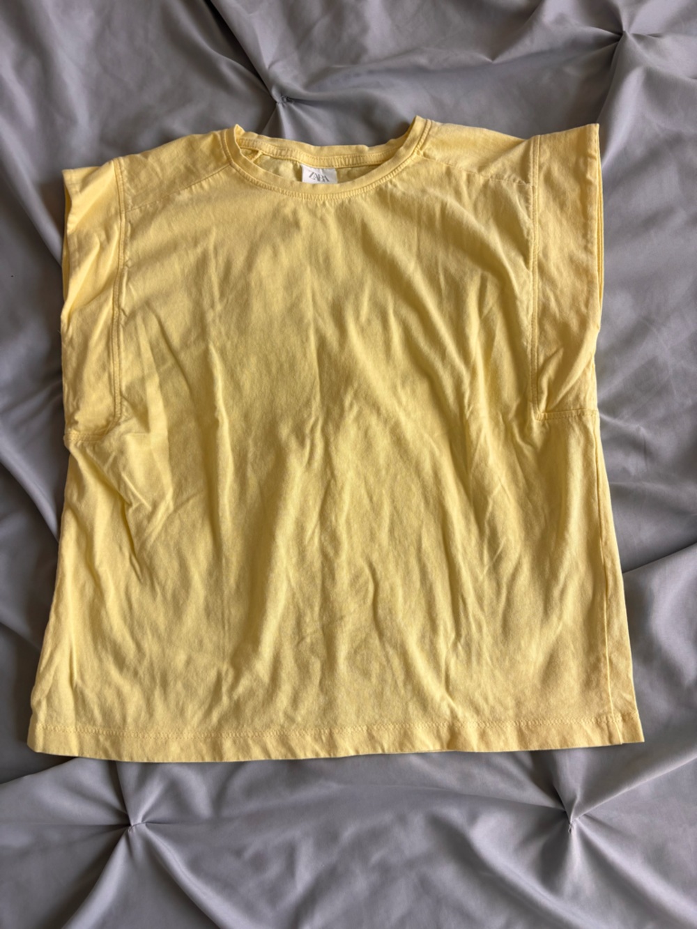 Zara Kids Yellow Sleeveless Boxy Tee Shirt Size 9-10 Girls